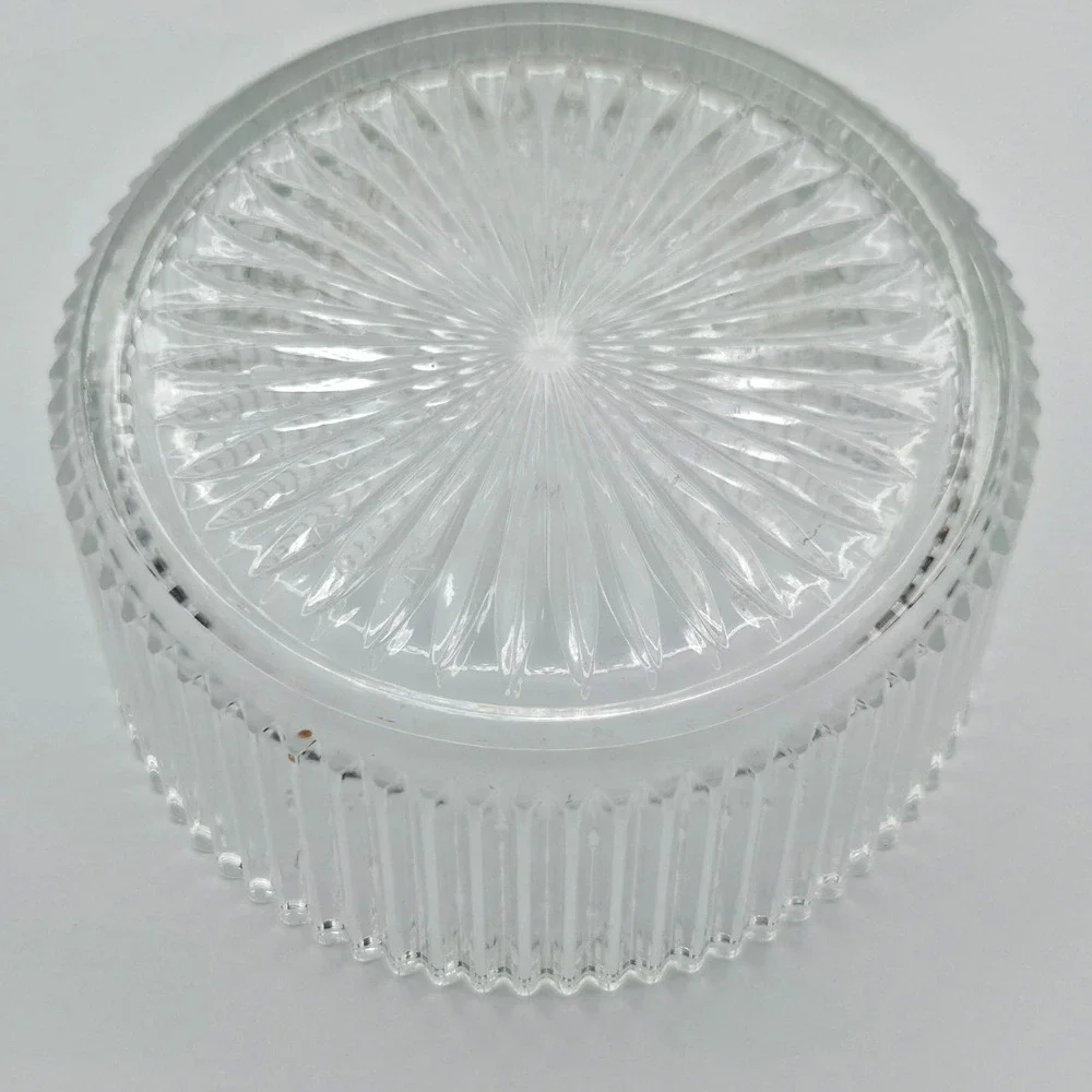 VINTAGE Teleflora Triple 3 Brass Candleholder Ribbed Glass Centerpiece Vase Dish